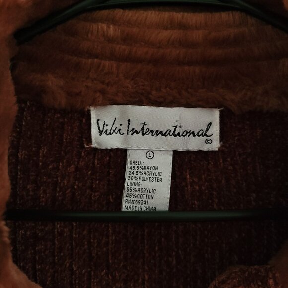 Vintage 80s Vilxi International Faux Fur & Velvet Jacket Size Large - Picture 8 of 8